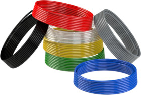 Compressed air hose, 10 x 1.5 mm, black, L 25 m, 26 bar, PA, for pneumatics, hydraulics and other supply lines, 194181