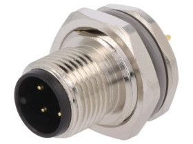 Złącze okrągłe M12 męskie proste montaż THT 4pin 250V T4140012041-000