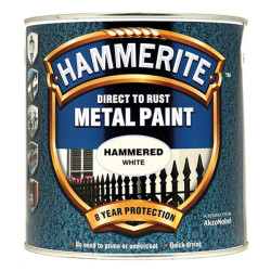 Hammerite 5084839 Direct to Rust Hammered Finish Metal Paint White 2.5 Litre