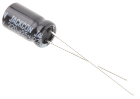 Kondensator 220μF 25V dc Radialny, Otwór przelotowy RS PRO roztaw: 2.5mm 6 (Dia.) x 11mm