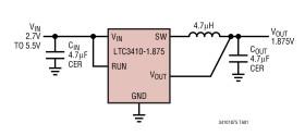 2.25MHz, 300mA Synchronous Step-Down Regulator in SC70