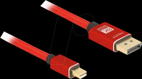 81094 Mini DP to DP cable, 8K 60 Hz, red, without snap-in function, 1