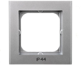 SONATA Ramka pojedyncza do łączników IP44 srebro mat RH-1R/38