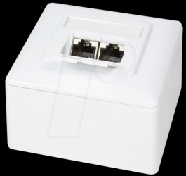 NP0039A Surface-mounted/flush-mounted box, CAT6, fully shielded, RAL9010