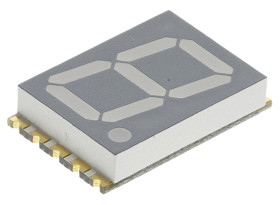 Wyświetlacz diodowy LED 7-segmentowy ze wspólną katodą 44 mcd RH DP, Czerwony 14.2mm Kingbright