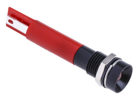 Lampka kontrolna do montażu panelowego 12V, czerwona 8mm LED Końcówka lutownicza RS PRO