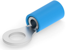 Insulated ring cable lug, 1.25-2.0 mm², AWG 16 to 14, 4.82 mm, blue, 2-320574-2