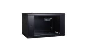 Szafa Wisząca Jednosekcyjna 19 Cali 6U 368/600/450Mm Drzwi Szklane Czarna...