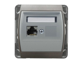 GAZELA Gniazdo komputerowe kat.6 ekranowane KRONE srebro + tytan GPK-1J/K6E/m/18/23 OSPEL