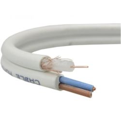 Przewód koncentryczny do kamer z zasilaniem 2x1 75ohm CCTV 0,6/3,7/5,9 ekran 100% Mercor