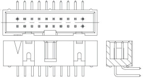 Wtyk PCB 10-pinowe raster: 2.54mm 2-rzędowe TE Connectivity Przewlekany 1.0A 250.0 V.