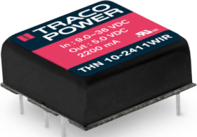DC converter, 36-160 VDC, 10 W, 1 output, 5 VDC, 88 % efficiency, THN 10-7211WIR