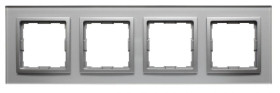 VENA2 Ramka poczwórna szkło Xglass akrylowe srebrny + aluminum 5240184