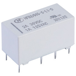 Hongfa HFD2/005-S-L1-D PCB Signal Relay 5VDC DPDT 2A