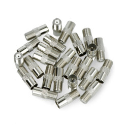 Przejściówka wtyk antenowy TV-gniazdo F - 25szt.