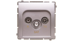 Simon Basic Gniazdo Antenowe Rtv/Sat Końcowe Srebrny Mat Bmzar-Sat1.3/1.01/43