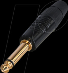 RP2C-B 6.35mm mono jack plug 2-pin, black housing