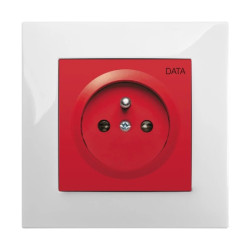 CARLA Gniazdo pojedyncze z/u z nadrukiem DATA czerwone 1742-10