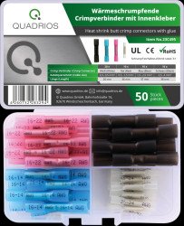 23C495 Schrumpf-Stoßverbinder-Sortiment, 3:1, 50 Teile