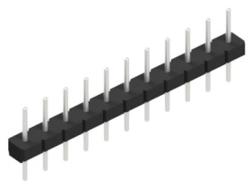 Pin header, 11 pole, pitch 2.54 mm, straight, black, SL811Z