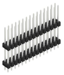 Pin header, 30 pole, pitch 2.54 mm, straight, black, SL1414730Z