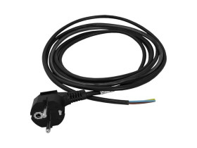 Przewód z wtyczką kątową 3x0.75 3mb czarny