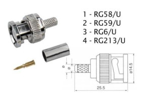 Wtyk BNC RG59 zaciskany