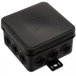 V5 Puszka elastyczna natynkowa 85x85x41mm IP54 12-wl klik z osłoną czarna