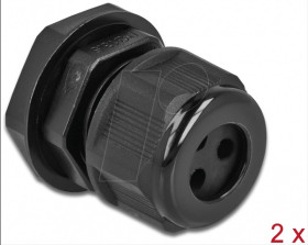 60375 Cable Gland PG13.5 for round cable with 3 cable entries bk 2 pcs
