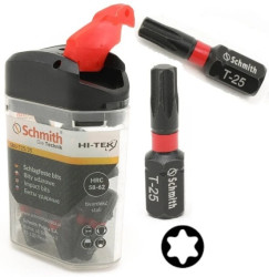 Bity udarowe T25 25mm 20szt zestaw BIT TORX - Schmith