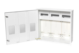 Rozdzielnica podtynkowa 3-licznikowa 3-fazowa 24 moduły IP30 stalowa RW-3-3L-24 Z/O