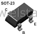 BC 847A NPN 45V 100mA 200mW SMD SOT23
