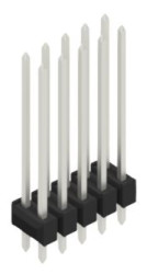 Pin header, 10 pole, pitch 2.54 mm, straight, black, 10055681