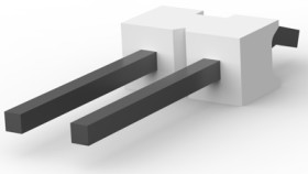 Pin header, 2 pole, pitch 2.54 mm, straight, natural, 3-644695-2