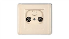 Flexi Gniazdo Antenowe Rtv Końcowe 2Db Beżowy 1Fg2k