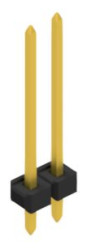 Pin header, 2 pole, pitch 2.54 mm, straight, black, 10058471