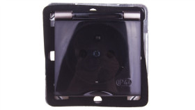 Impresja Gniazdo Bryzgoszczelne Z/U Ip44 Klapka Przezroczysta Tytan...