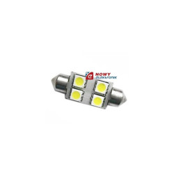 DIODA LED C5W 41mm 4xSMD5050 bia rurka Zam. za żar.samoch.