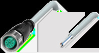 Sensor actuator cable, M12 cable socket, straight, A to open end, 5 pole, 30 m, PUR, gray, 4 A, 210028