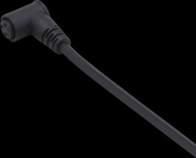 Sensor actuator cable, M8 cable socket, angled, A to open end, 3 pole, 2 m, PVC, black, E10217