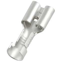 Konektor płaski Żeński 0.8 x 6.35mm 1,5 → 2,5 mm², 16 → 14 AWG długość 19.2mm Izolacja: Nieizolowane Cyna