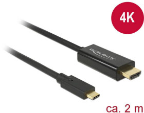 Kabel USB typu C™ wtyczka - wtyczka HDMI (DP Alt Mode) 4K 30 Hz 2 m, czarny