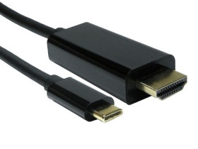 Kabel USB Złącze A USB C Złącze B HDMI dł. 3m Przewód USB USB 3.1 kolor: Czarny