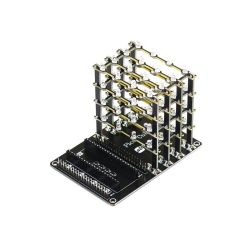 Pico Cube - moduł z matrycą LED 3D 4x4x4 dla Raspberry Pi Pico (niebieski)