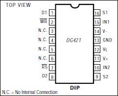 DG423 Improved, Low On-Resistance, Dual SPDT CMOS Analog Switch