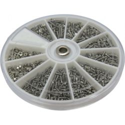 Zestaw śrub M1-M1.4 i nakrętek 600 sztuk