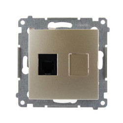 Gniazdo telefoniczne RJ12 pojedyncze złoty mat DT1.01/44 Kontakt Simon54
