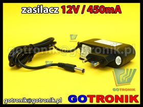 Zasilacz sieciowy 12V 450mA