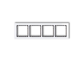DECO Ramka 4 poczwórna uniwersalna - efekt szkła (ramka: biała: spód: grafitowy) biały 0-11-DRS-4 KARLIK