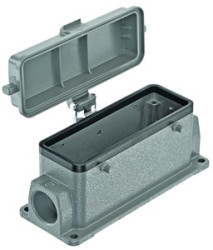 Surface mount housing, size 24B, die-cast aluminum, M25, angled, cross bow locking, IP65, 19300241226